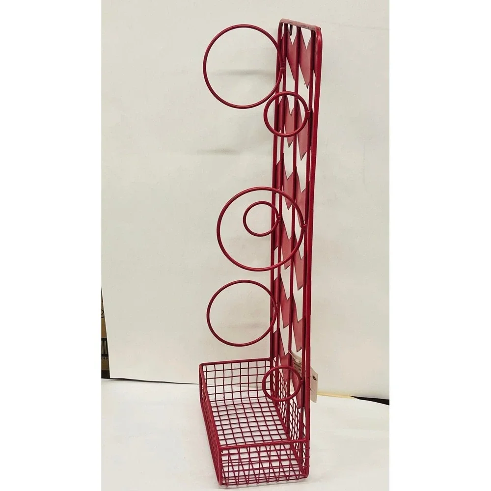 Rustic Metal‎ Wine Kitchen Organizer Stylish Storage Solution, 22.5x9